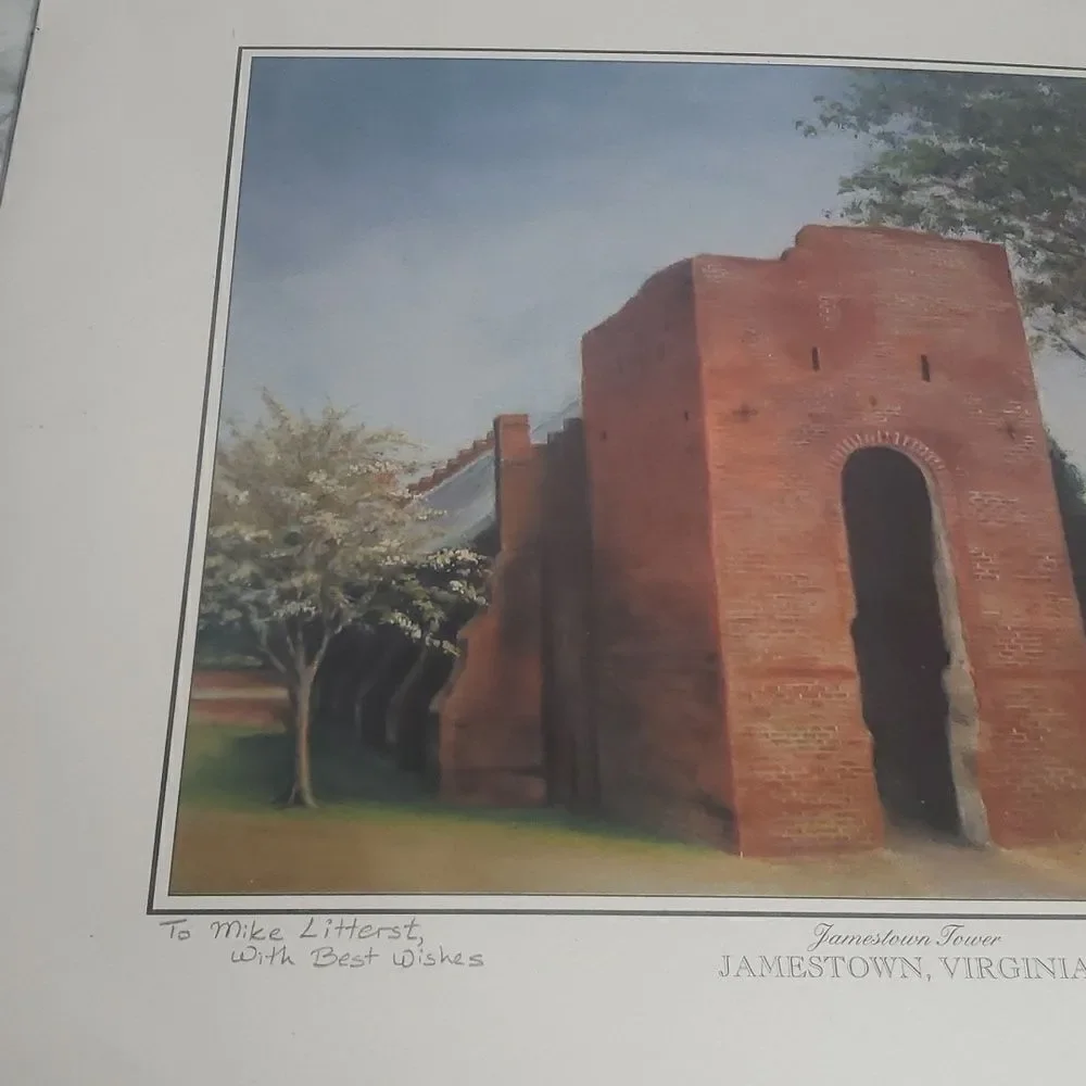 Jamestown Tower Signed Print by Gulay Berryman‎